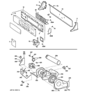 BACKSPLASH, BLOWER & MOTOR ASSEMBLY Diagram and Parts List for DNCK440EG7WC  General Electric Dryer