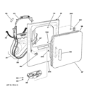 FRONT PANEL & DOOR Diagram and Parts List for DNCK440EG8WC  General Electric Dryer