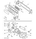 BACKSPLASH, BLOWER & MOTOR ASSEMBLY Diagram and Parts List for DNCK440GG9WC  General Electric Dryer