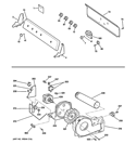 BACKSPLASH, BLOWER & MOTOR ASSEMBLY Diagram and Parts List for GTDP250EM1WW  General Electric Dryer