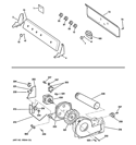 BACKSPLASH, BLOWER & MOTOR ASSEMBLY Diagram and Parts List for GTDP250GM1WW  General Electric Dryer