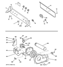 BACKSPLASH, BLOWER & MOTOR ASSEMBLY Diagram and Parts List for GTDP350EM1WS  General Electric Dryer