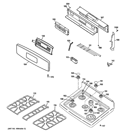 CONTROL PANEL & COOKTOP Diagram and Parts List for PGB900DET1BB  General Electric Range