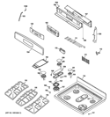 CONTROL PANEL & COOKTOP Diagram and Parts List for PGB935SET1SS  General Electric Range