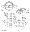 COOKTOP Diagram and Parts List for ZDP486LRP4SS  General Electric Range