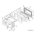 LARGE DOOR ASSEMBLY Diagram and Parts List for ZDP486LRP4SS  General Electric Range