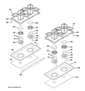 COOKTOP Diagram and Parts List for ZGP484LGR2SS  General Electric Range