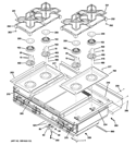 COOKTOP Diagram and Parts List for ZGU484NGP6SS  General Electric Cooktop