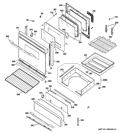 DOOR & DRAWER PARTS Diagram and Parts List for P2B930DET1WW  General Electric Range