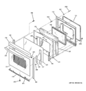 DOOR Diagram and Parts List for PB920DT1BB  General Electric Wall Oven