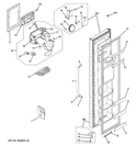 FREEZER DOOR Diagram and Parts List for GSQ25JSBBSS  General Electric Refrigerator