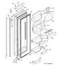 FRESH FOOD DOOR Diagram and Parts List for PJE25YGXAFSV  General Electric Refrigerator
