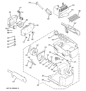 ICE MAKER & DISPENSER Diagram and Parts List for PJE25YGXAFSV  General Electric Refrigerator