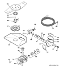 MOTOR-PUMP MECHANISM Diagram and Parts List for GDWF160V00SS  General Electric Dishwasher