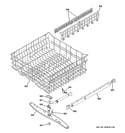 UPPER RACK ASSEMBLY Diagram and Parts List for CDWT280V00SS  General Electric Dishwasher