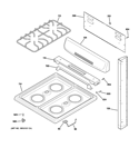 CONTROL PANEL & COOKTOP Diagram and Parts List for RGA720EK3WH  Hotpoint Range