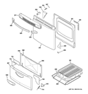 DOOR & DRAWER PARTS Diagram and Parts List for RGA720PK2WH  Hotpoint Range