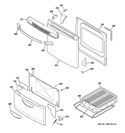 DOOR & DRAWER PARTS Diagram and Parts List for RGA724EK3WH  Hotpoint Range