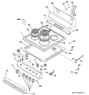 CONTROL PANEL & COOKTOP Diagram and Parts List for RA720K4CT  Hotpoint Range