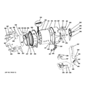 TUB & MOTOR Diagram and Parts List for PFWS4605L0MV  General Electric Washer