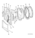 FRONT PANEL & DOOR Diagram and Parts List for WBVH5200J0WW  General Electric Washer