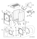 CABINET, FRONT PANEL & DOOR Diagram and Parts List for PTDN850GM0WW  General Electric Dryer