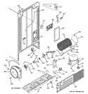 SEALED SYSTEM & MOTHER BOARD Diagram and Parts List for GSF25JGCBBB  General Electric Refrigerator