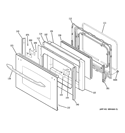 LOWER DOOR Diagram and Parts List for PB978DT1BB  General Electric Wall Oven