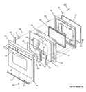 DOOR Diagram and Parts List for JB670SP3SS  General Electric Range