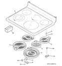 COOKTOP Diagram and Parts List for JB680SP4SS  General Electric Range