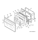 DOOR Diagram and Parts List for JDP42DT1BB  General Electric Range