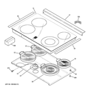 COOKTOP Diagram and Parts List for JSP42DN4WW  General Electric Range