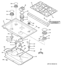 COOKTOP Diagram and Parts List for PGS975SEP3SS  General Electric Range