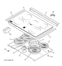COOKTOP Diagram and Parts List for PS905SP3SS  General Electric Range