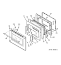 LOWER OVEN DOOR Diagram and Parts List for ZET3058SH5SS  General Electric Wall Oven