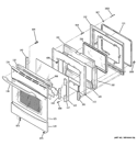 DOOR Diagram and Parts List for PB900SP5SS  General Electric Range
