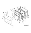 DOOR Diagram and Parts List for JTP75DP3WW  General Electric Wall Oven