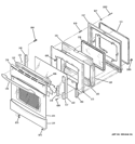 DOOR Diagram and Parts List for PB909SP6SS  General Electric Range