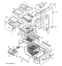 DOORS & SHELVES Diagram and Parts List for PDS20SBSBRSS  General Electric Refrigerator