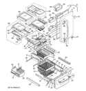DOORS & SHELVES Diagram and Parts List for PDS22SISBRSS  General Electric Refrigerator