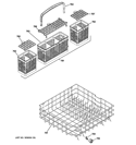 LOWER RACK ASSEMBLY Diagram and Parts List for PDW7880R30SS  General Electric Dishwasher