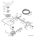 MOTOR-PUMP MECHANISM Diagram and Parts List for PDW7880R30SS  General Electric Dishwasher