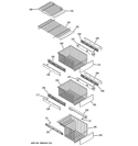 FREEZER SHELVES Diagram and Parts List for PSHF6YGZBEWW  General Electric Refrigerator