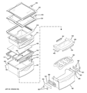 FRESH FOOD SHELVES Diagram and Parts List for PSHF6YGZBEWW  General Electric Refrigerator
