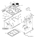 CONTROL PANEL & COOKTOP Diagram and Parts List for JSS28DN3WW  General Electric Range