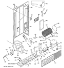 SEALED SYSTEM & MOTHER BOARD Diagram and Parts List for BSS25JSTRSS  General Electric Refrigerator