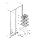 FREEZER SHELVES Diagram and Parts List for GSL25JGCELS  General Electric Refrigerator
