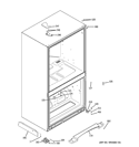 CASE PARTS Diagram and Parts List for GBSL0HCXFLLS  General Electric Refrigerator