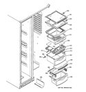 FRESH FOOD SHELVES Diagram and Parts List for PSS26LGRC CC  General Electric Refrigerator
