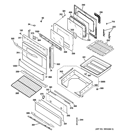 DOOR & DRAWER PARTS Diagram and Parts List for PGB930SET1SS  General Electric Range
